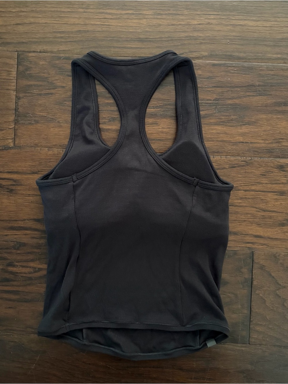 Black Racerback Ribbed Tank Top - Picture 2 of 3
